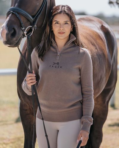 Kim cuello alto de punto con cremallera Beige Kim cuello alto de punto con cremallera Beige